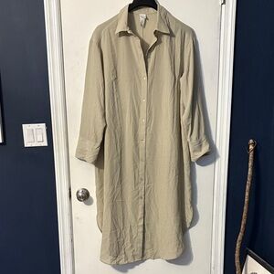 H&M Khaki Lightweight Textured Dress